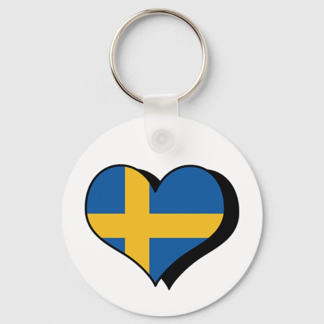 Llavero Amo a Suecia Keychain (Anverso)
