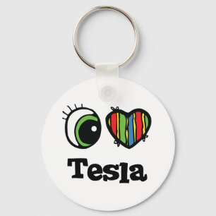 Llavero Amo a Tesla