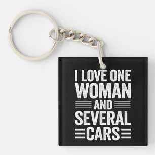 Llavero Amo a una mujer y varios coches regalo para hombre
