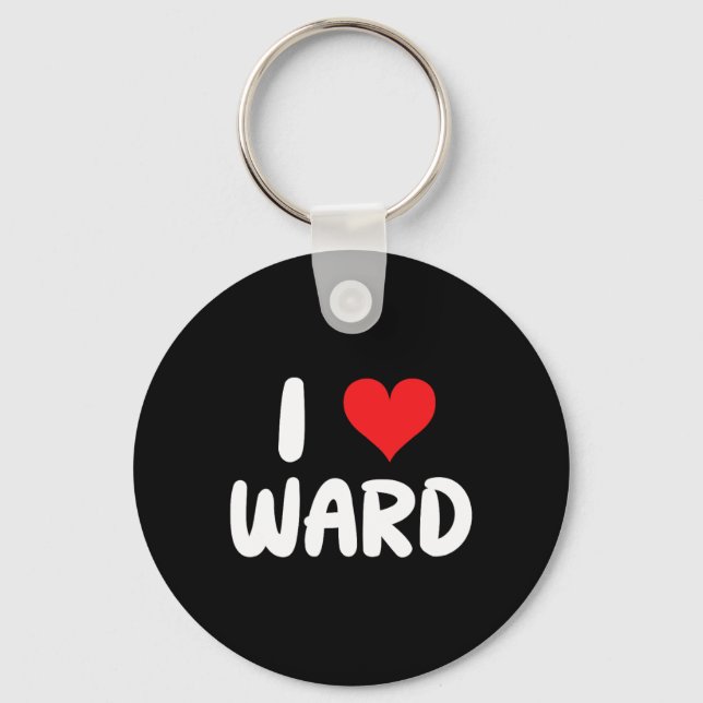 Llavero Amo a Ward - Corazón - Nombre  (Anverso)
