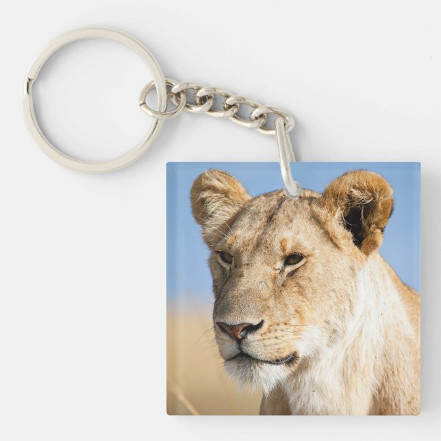 Llavero Amo África Retrato de una foto de una leona (Frente)