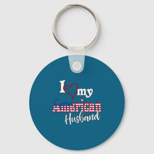 Llavero Amo al esposo americano bandera americana artístic