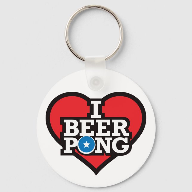 Llavero Amo Beer Pong - Rojo (Anverso)