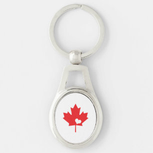 Llavero Amo Canadá - corazón canadiense de la hoja de ar
