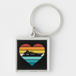 Llavero Amo capitán de yate barco puesta de sol retro
