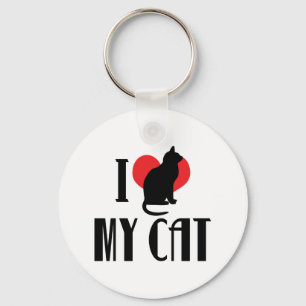 Llavero Amo corazón a mi gato - Amante de los gatos