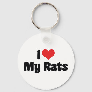 Llavero Amo corazón a mis ratas - Amante de ratas mascota