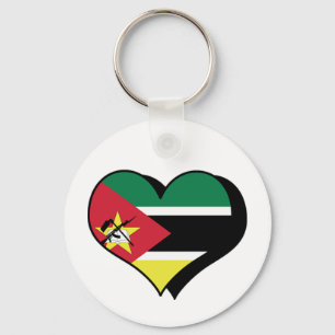 Llavero Amo Corazón Bandera de Mozambique