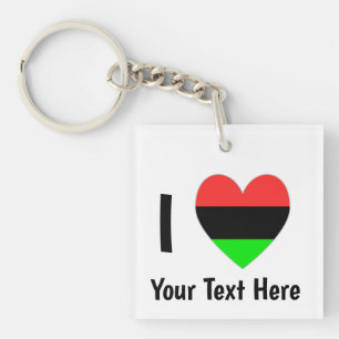 Llavero Amo (Corazón de la Diáspora Africana) Texto Person