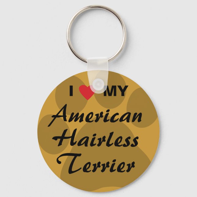 Llavero Amo (Corazón) Mi Aterrador Americano Sin Cabello (Anverso)