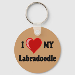 Llavero Amo (corazón) mi perro de Labradoodle