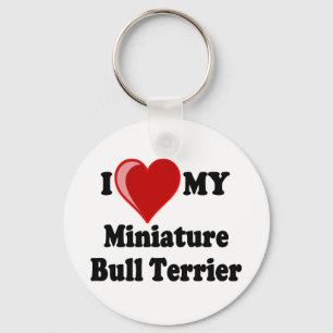 Llavero Amo (corazón) mi perro miniatura de bull terrier