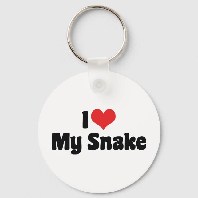 Llavero Amo Corazón Mi Serpiente - Amante de las Serpiente (Anverso)