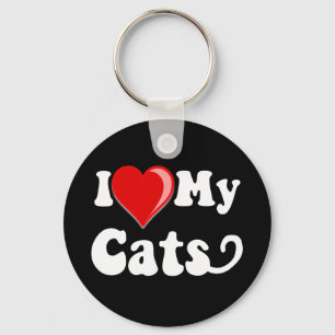 Llavero Amo (corazón) mis gatos