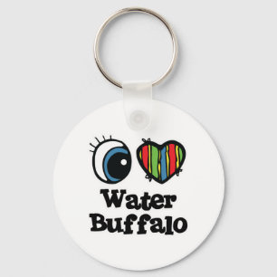 Llavero Amo el búfalo de agua (corazón)