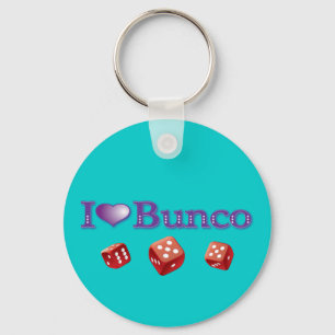 Llavero Amo el Bunco con los dados rojos