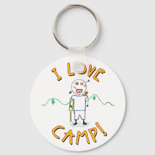 Llavero Amo el campamento - Dibujo divertido de campamento