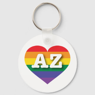 Llavero Amo el corazón arcoiris de Arizona