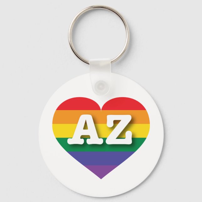 Llavero Amo el corazón arcoiris de Arizona (Anverso)