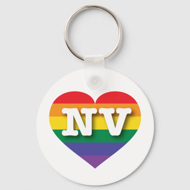 Llavero Amo el corazón arcoiris de Nevada (Anverso)