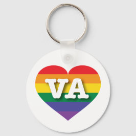 Llavero Amo el corazón arcoiris de Virginia