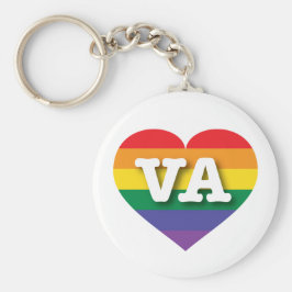 Llavero Amo el corazón arcoiris de Virginia