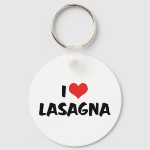 Llavero Amo el corazón de Lasagna - Amante de la pasta de 