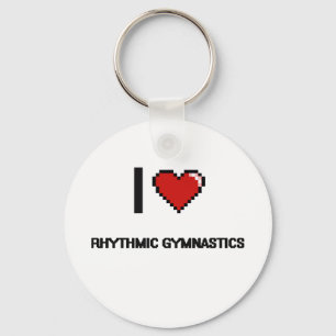 Llavero Amo el diseño retro de Digitaces de la gimnasia