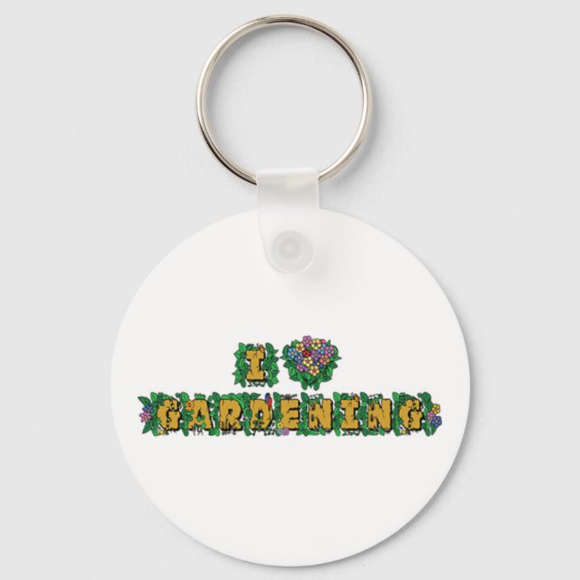 Llavero Amo el Jardinería del Corazón (Anverso)