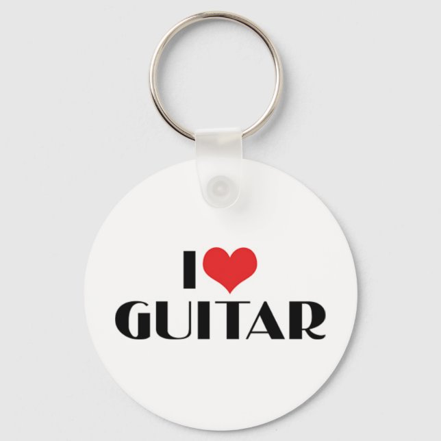 Llavero Amo el Keychain de la guitarra (Anverso)