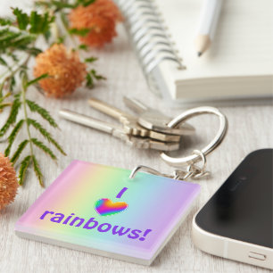 Llavero Amo el Keychain de Rainbows