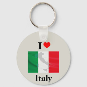 Llavero Amo el mapa de la bandera de Italia