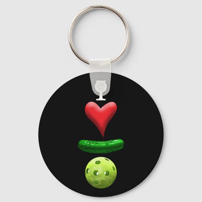 Llavero Amo el Pickleball - Negro (Anverso)