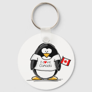 Llavero Amo el pingüino de Canadá