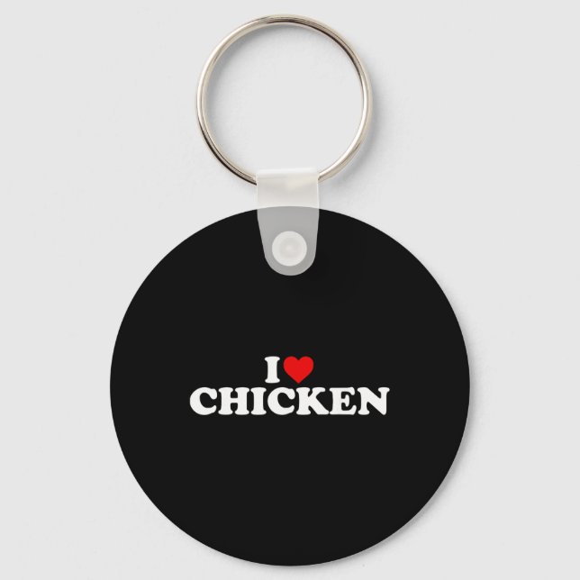 Llavero Amo el pollo - Corazón  (Anverso)