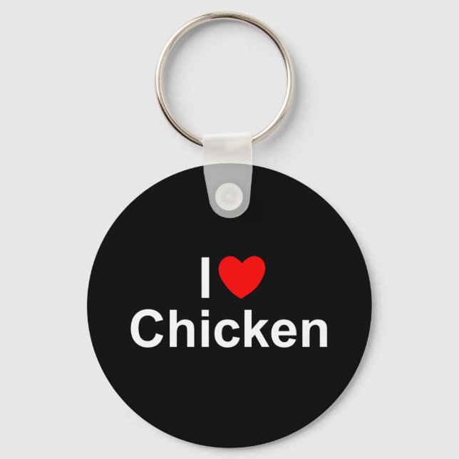 Llavero Amo el pollo (corazón) (Anverso)
