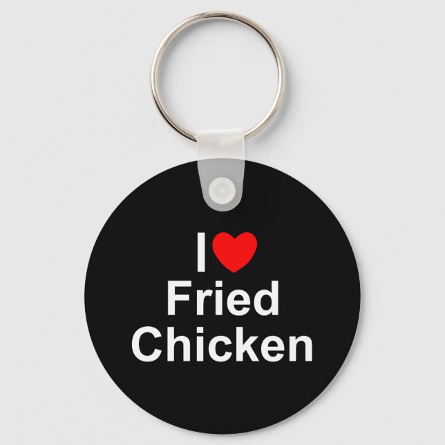 Llavero Amo el pollo frito (corazón) (Anverso)