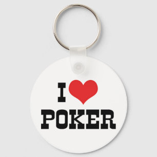 Llavero Amo el póquer de corazón - Amante de Texas Holdem