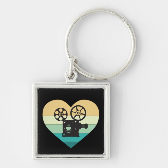 Llavero Amo el proyector de cine retro (Frente)