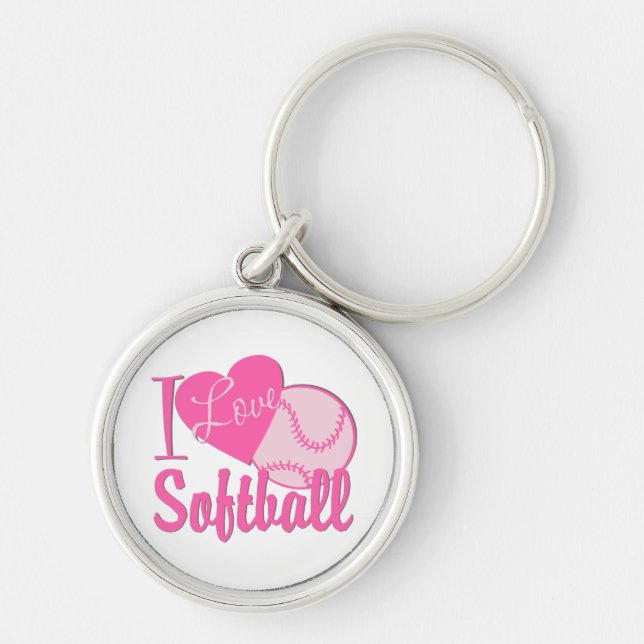 Llavero Amo el Softball Rosa (Frente)