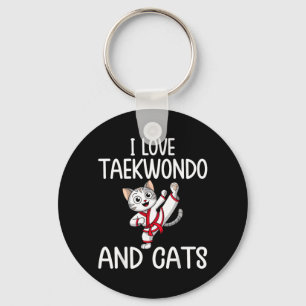 Llavero Amo el Taekwondo y los Gatos - Karate Artes Marcia