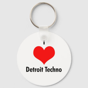 Llavero Amo el techno de Detroit