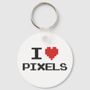 Llavero Amo el videojugador retro pixelated los pixeles
