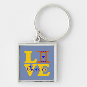 Llavero ♊ 😍 Amo Gemini-Best Zodiac Rótulo Premium