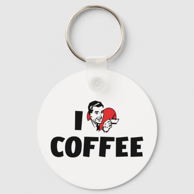 Llavero Amo Heart Coffee - Amante de la cafeína de Java (Anverso)