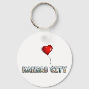 Llavero Amo Kansas City con KC Skyline Inside Letters