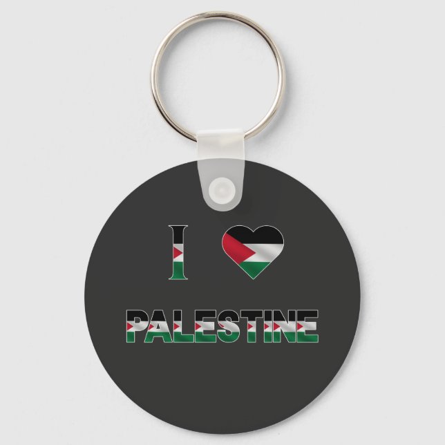 Llavero Amo la bandera del corazón de Palestina Unidad Lib (Anverso)