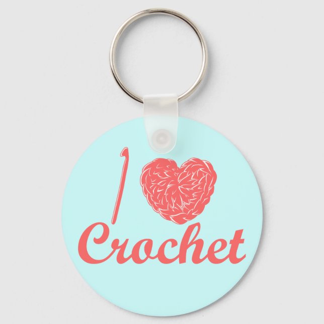 Llavero Amo la cadena de claves Crochet (Anverso)