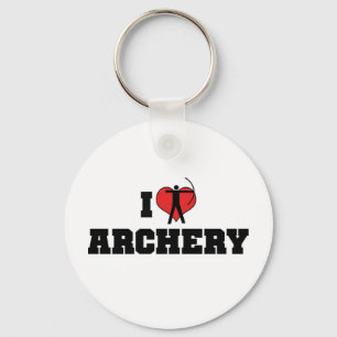 Llavero Amo la cadena de claves de tiro con arco