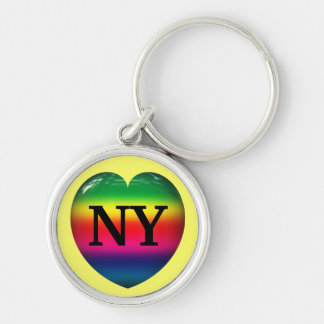 Llavero Amo la cadena de claves del corazón del arcoiris d